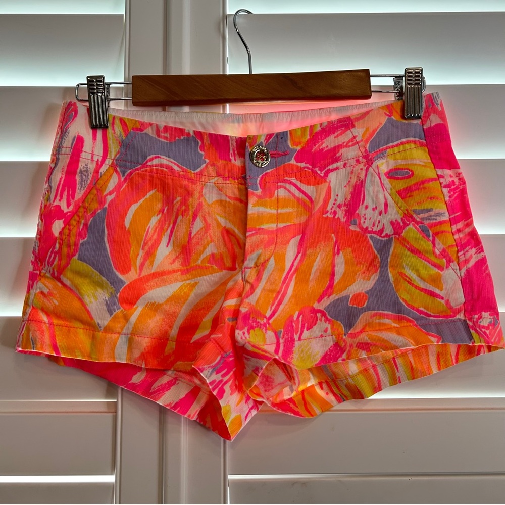 Lilly Pulitzer The Carrie Short Hot Pink Multi Size 00